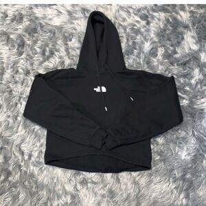 Womens The North Face Black Cropped Hoodie Size Small